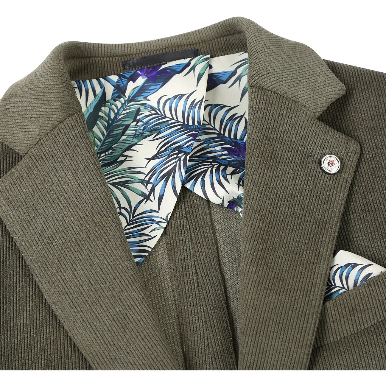 Pellagio Men's Half Canvas Blazer Olive PF24-8 Wind Resistant Heavyweight Durability