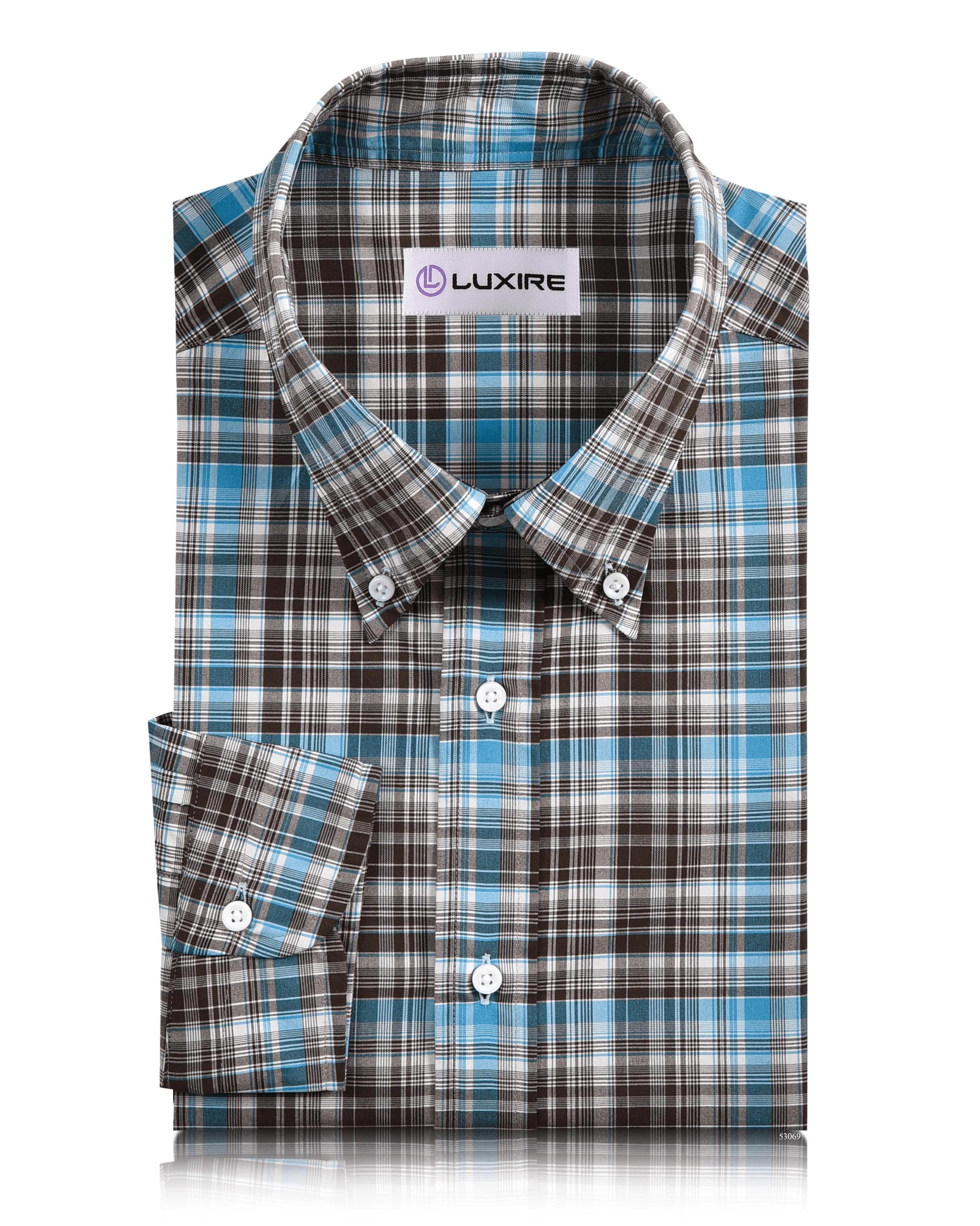 Street Fashion SmoothEdgeTrim Choco Brown Aqua Checks Shirt