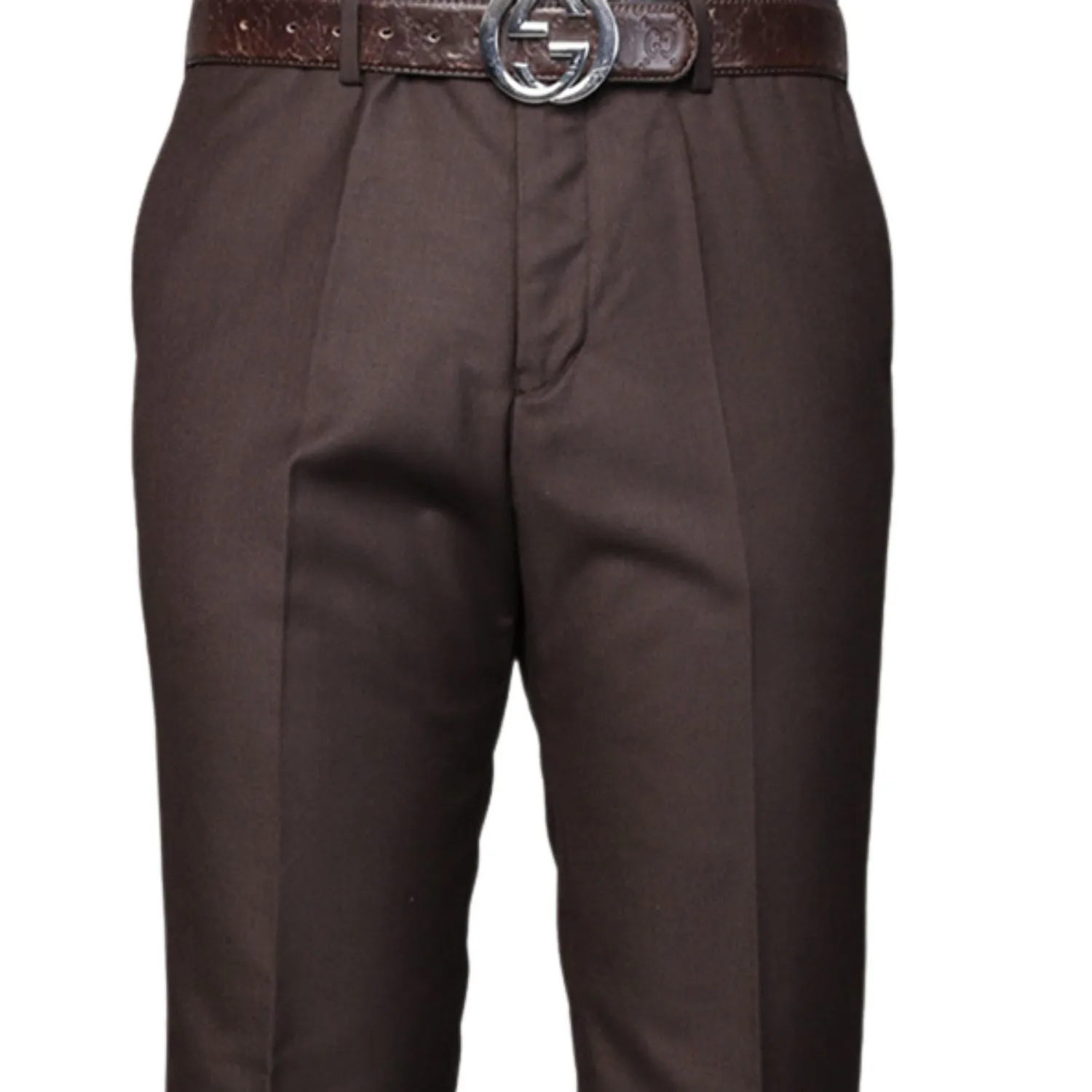 Soft Wear Dubhe Collection: Brown Pleated Wool Pants