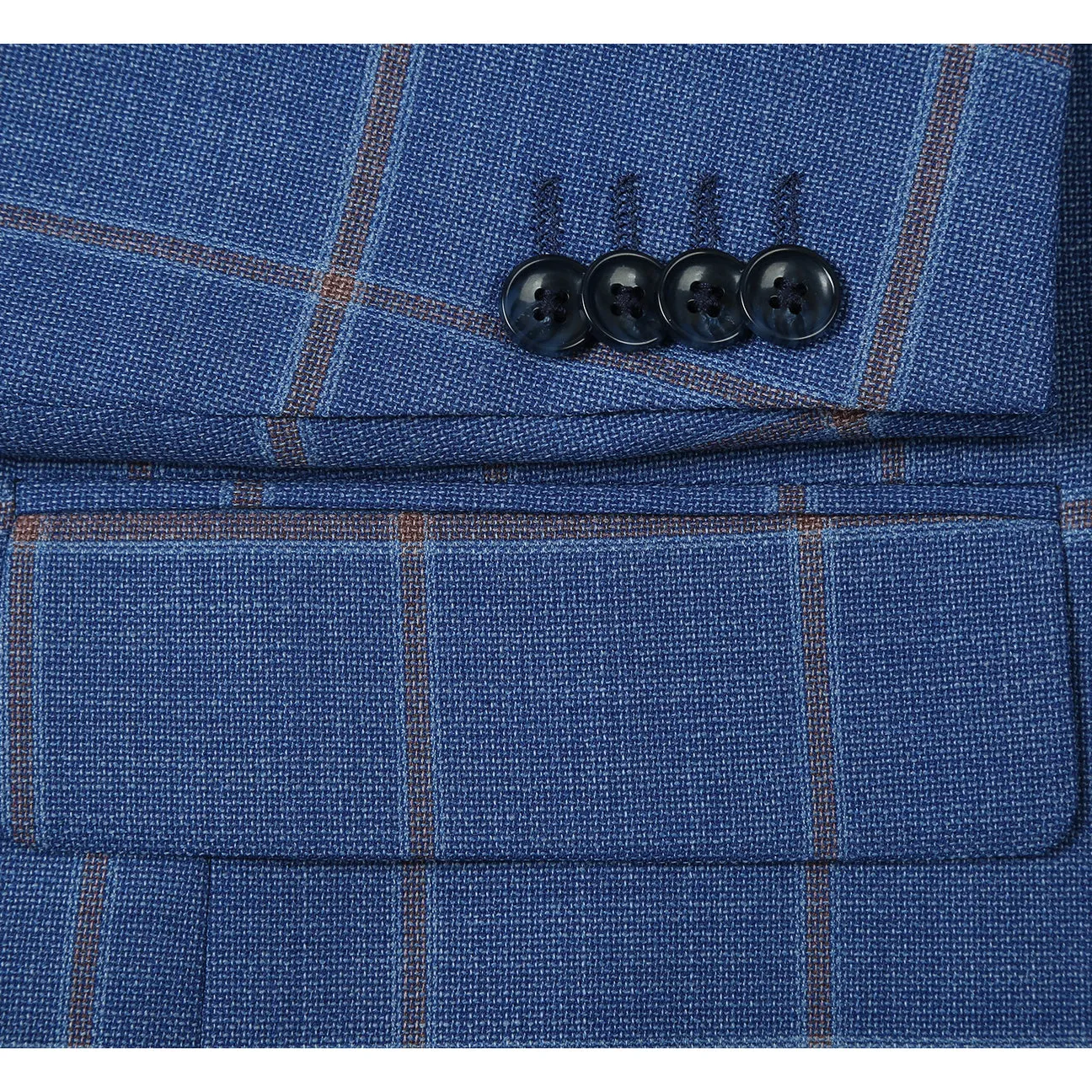 FoldableStorageCapability Alessandro Vitello by Renoir Classic Fit Wool Blue Blazer 565-15