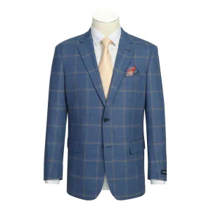 Abrasion Resistant Finish Heat Retention Lining Alessandro Vitello by Renoir Classic Fit Wool Blue Blazer 565-15