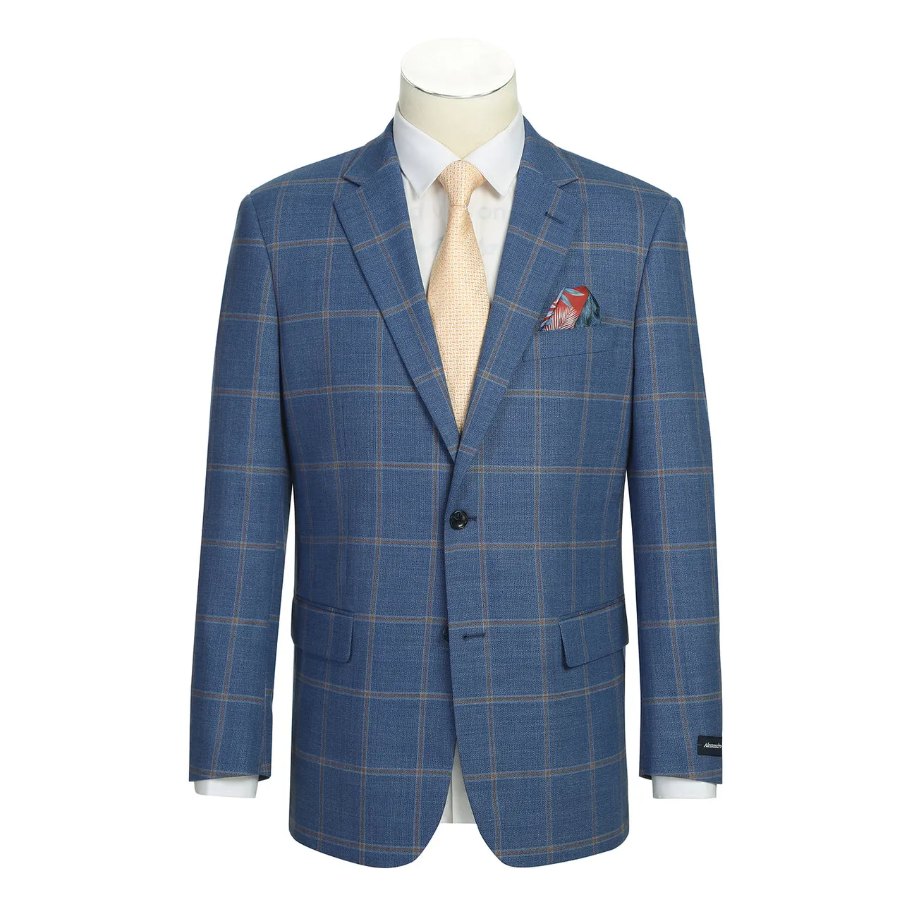 Abrasion Resistant Finish Heat Retention Lining Alessandro Vitello by Renoir Classic Fit Wool Blue Blazer 565-15