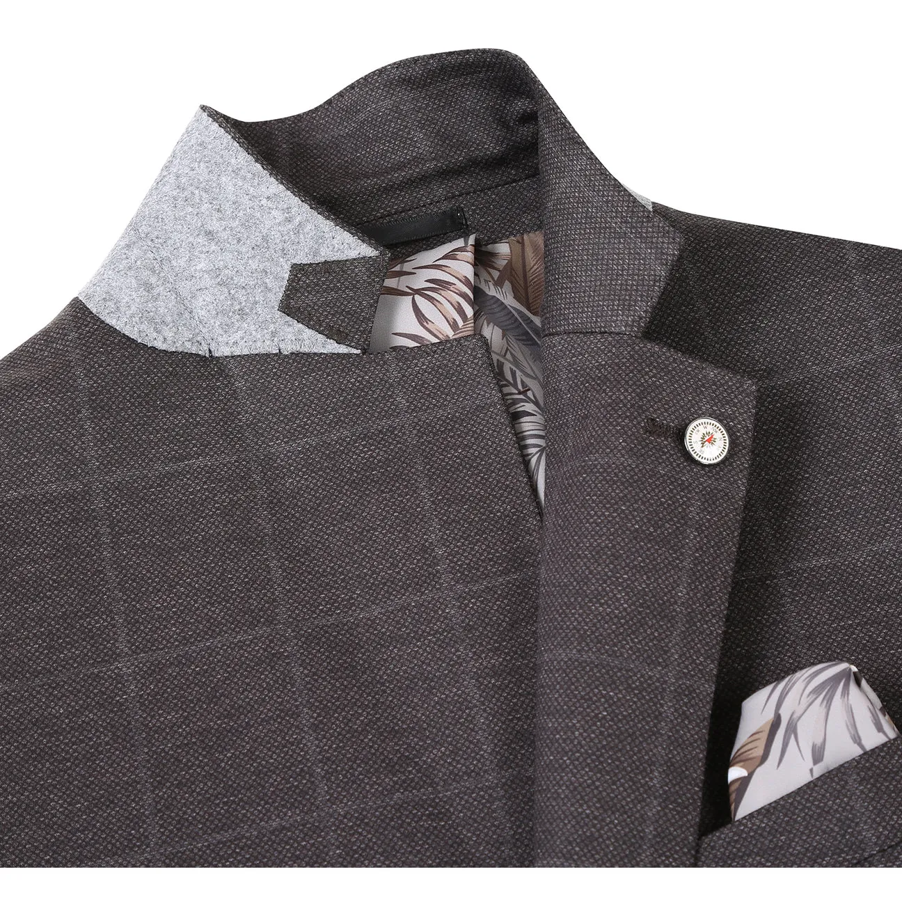 Pellagio Men's Half Canvas Blazer Dark Brown PF24-5 CompressionResistant