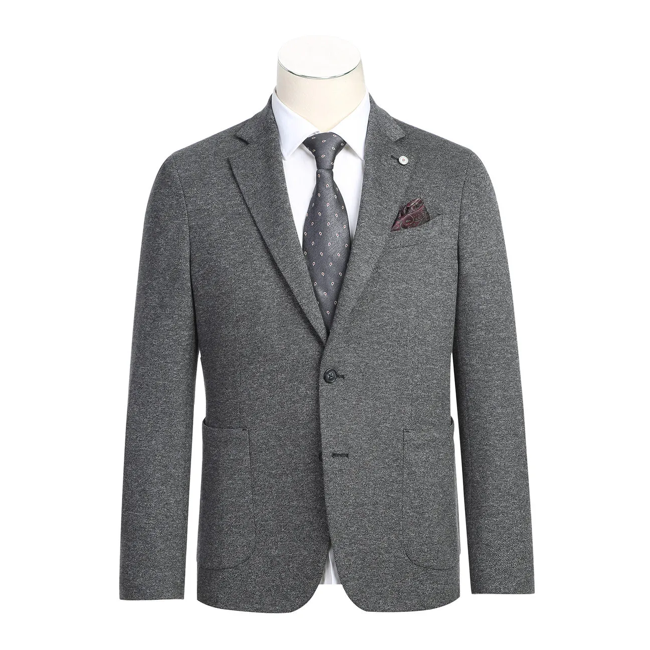 Eco Friendly Dyed Fabric TemperatureRegulating Pellagio Men's Half Canvas Gray Blazer PF23-6