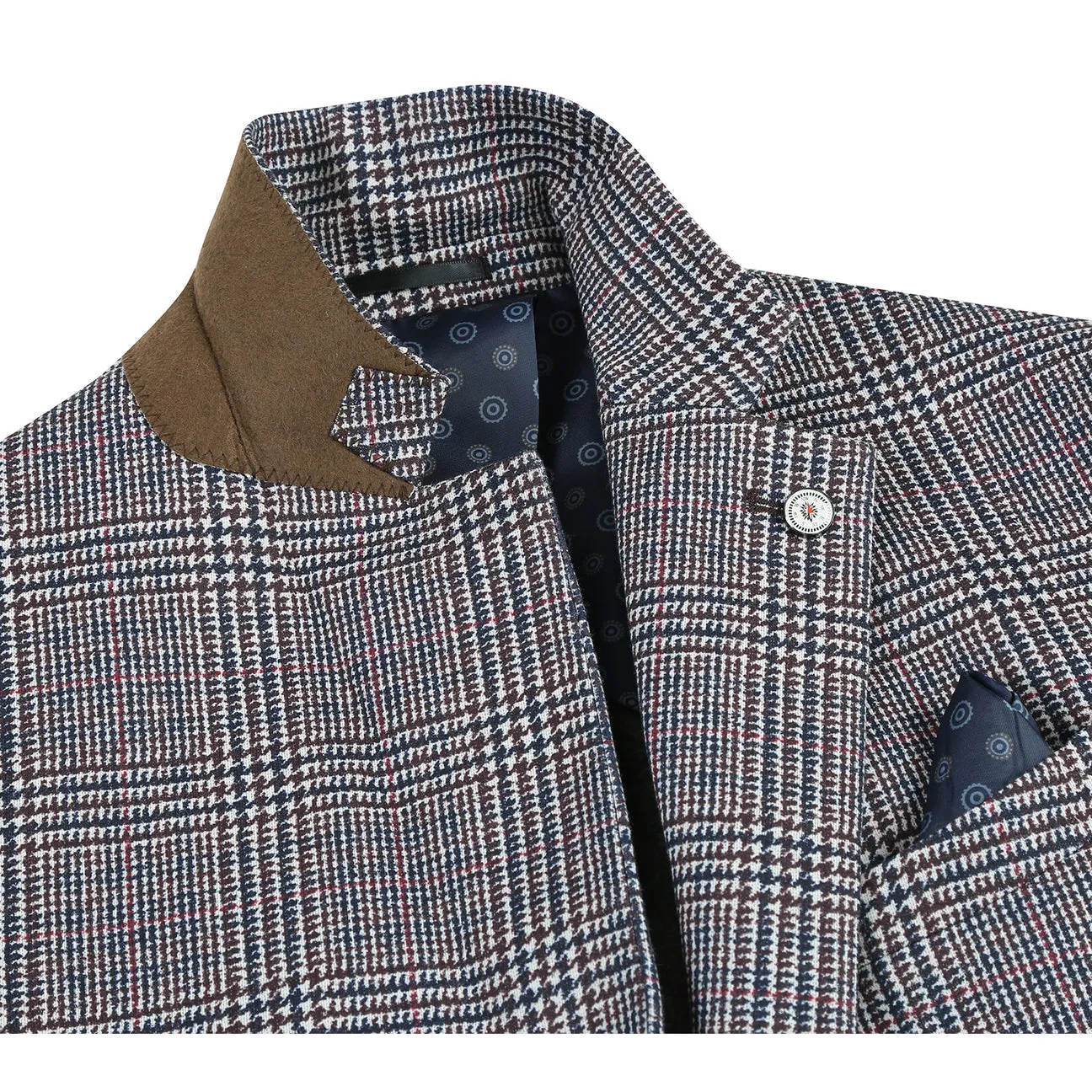 Weekend Ready Look Pellagio Men's Half Canvas Blazer Light Gray PF23-13