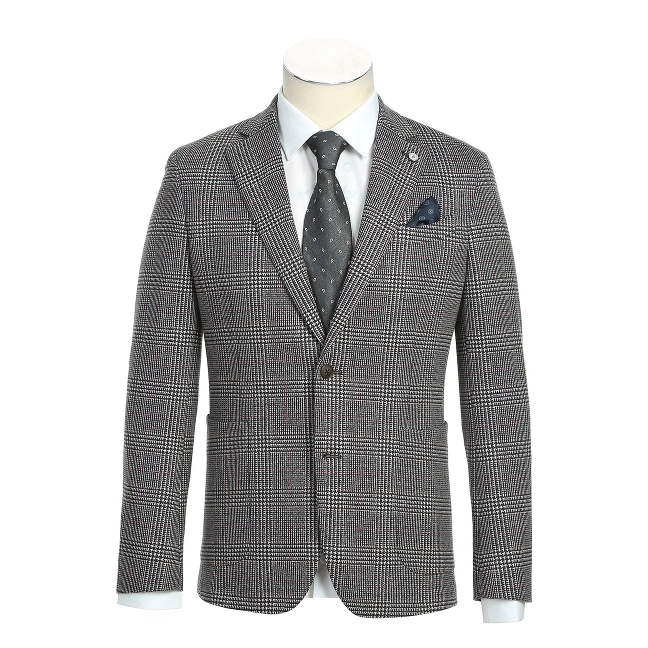 Rugged Comfort Pellagio Men's Half Canvas Blazer Light Gray PF23-13