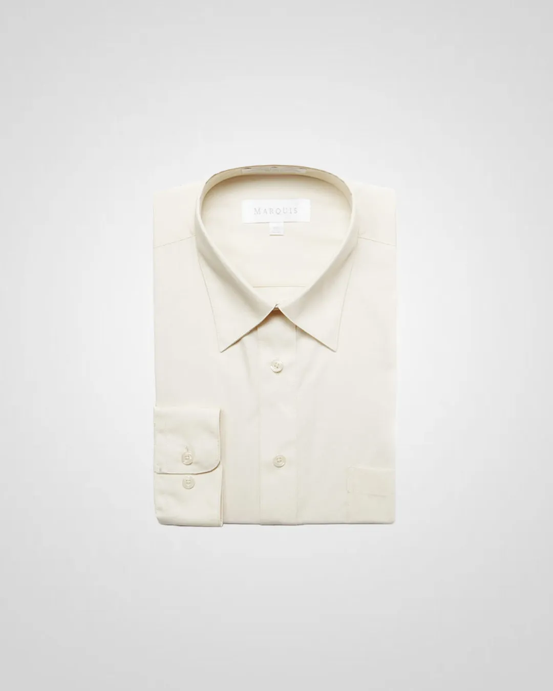 MARQUIS OFF-WHITE MEN'S SLIM FIT DRESS SHIRT City Exploration Durable Button Closures