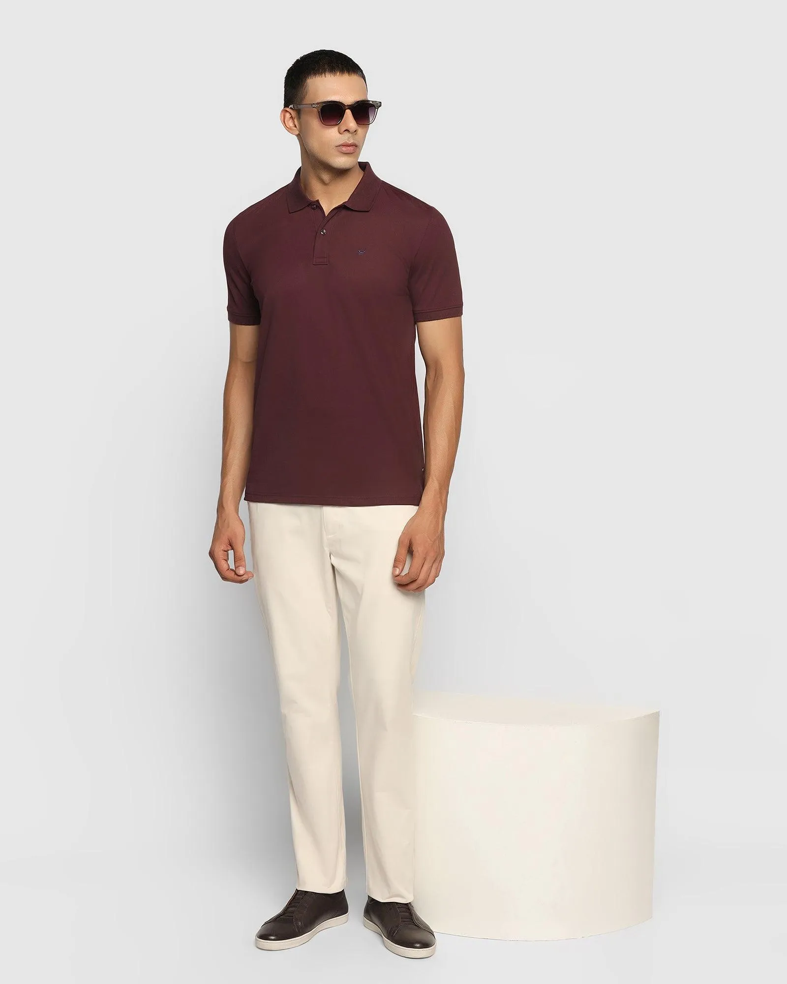 Wine Must Haves Solid Polo - Yukii Lightweight Wear