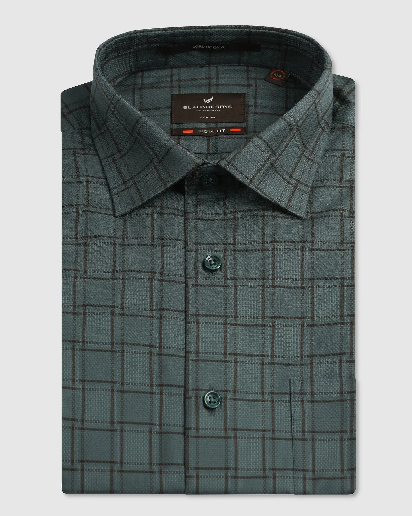 Modern Style Olive Check Shirt - Ratio