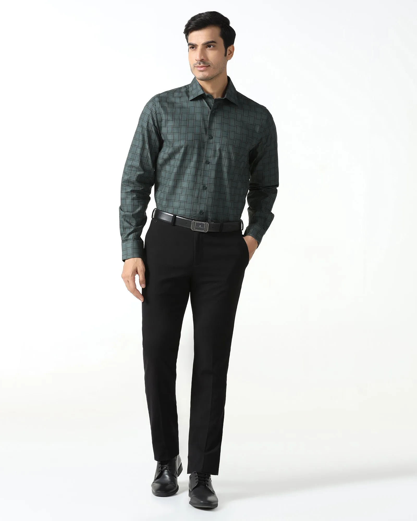 Coffee Run Low Maintenance Olive Check Shirt - Ratio