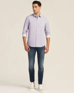 All Rounder fade resistant color Superflex Skinny Cropped Fiji Fit Indigo Blue Jeans - Derek