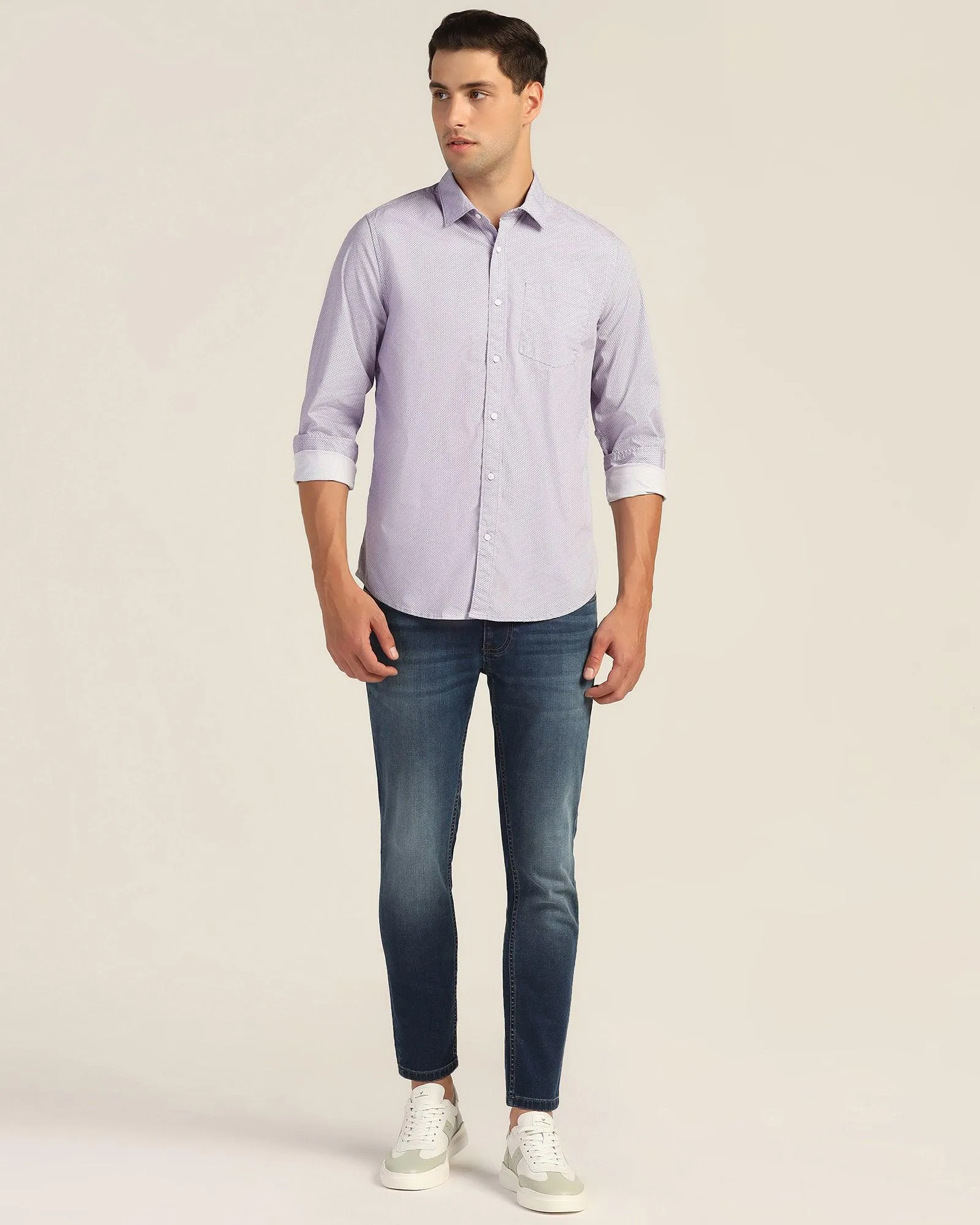 All Rounder fade resistant color Superflex Skinny Cropped Fiji Fit Indigo Blue Jeans - Derek