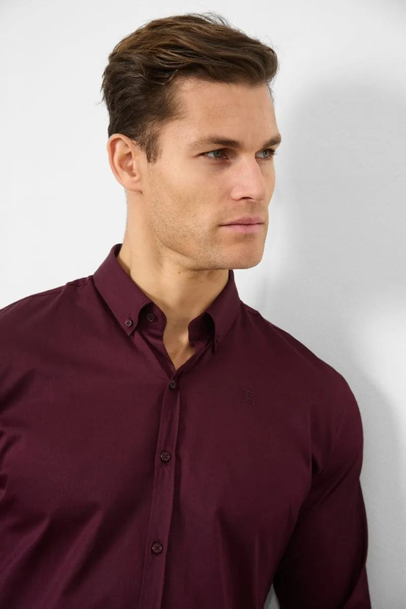 Seasonal Collection Athletic Fit Signature Shirt 2.0 in Burgundy