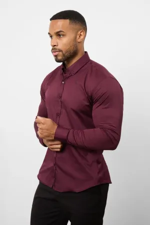 Mix-And-Match Athletic Fit Signature Shirt 2.0 in Burgundy
