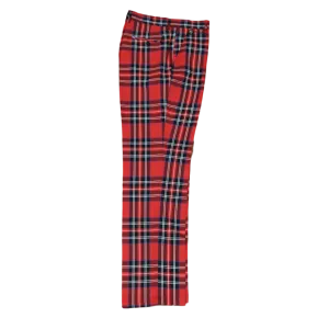 Flattering Shape Plaid Red Black White Royal Blue Pants
