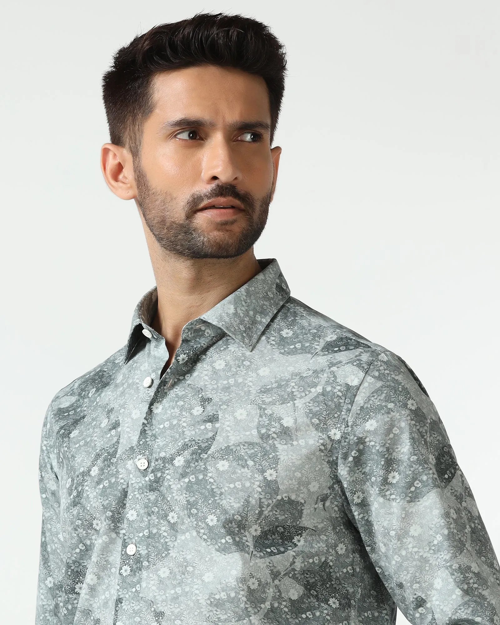 Grey Printed Shirt - Mose Designer Look Team Building