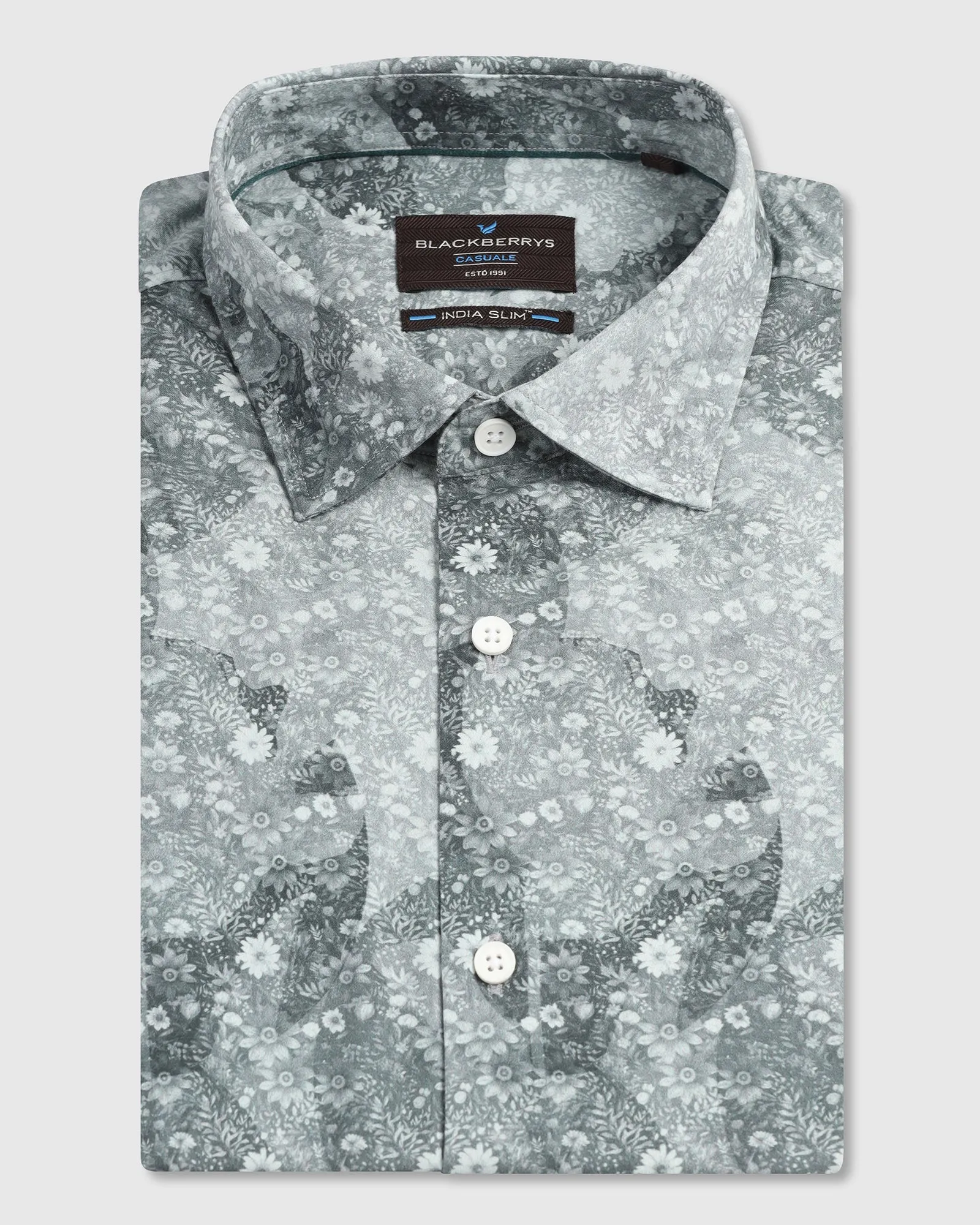 Grey Printed Shirt - Mose tall size