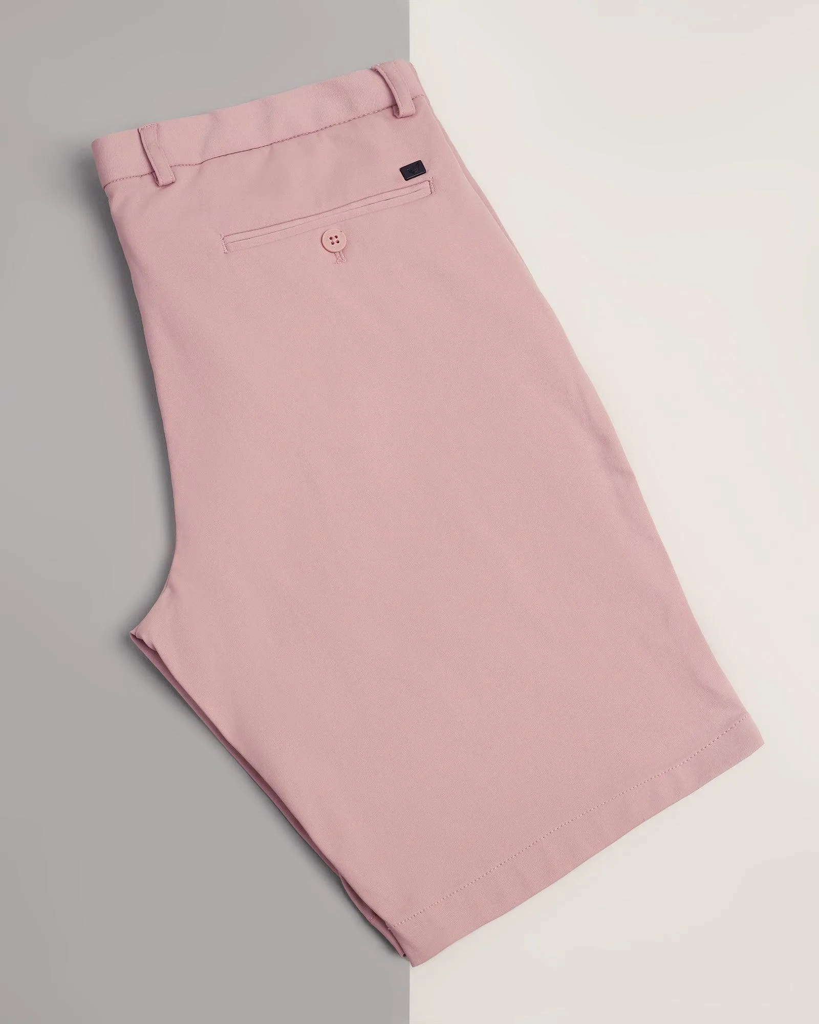 Reinforced Hemlines TechPro Casual Dusty Pink Solid Shorts - Serry