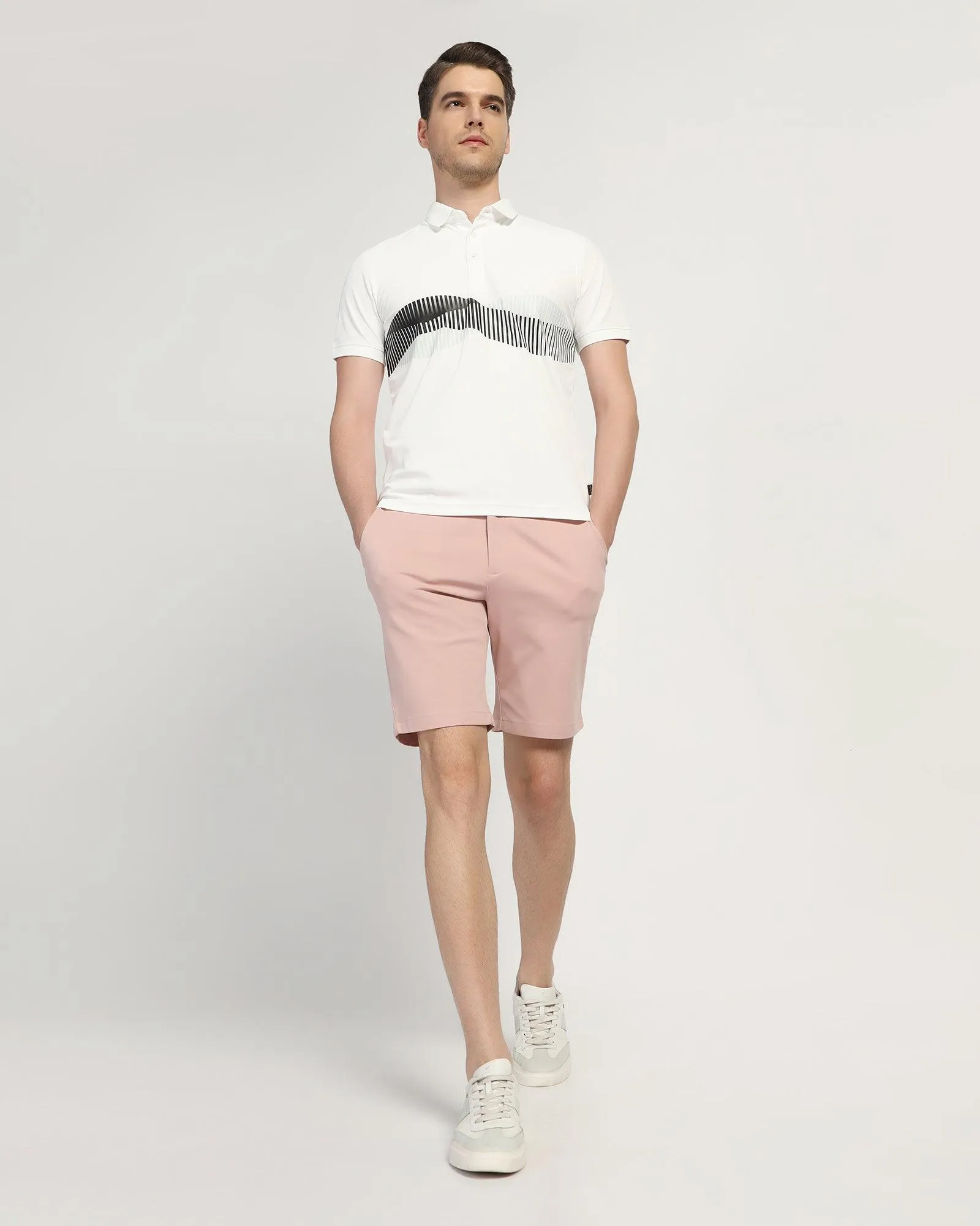 dress shirt TechPro Casual Dusty Pink Solid Shorts - Serry