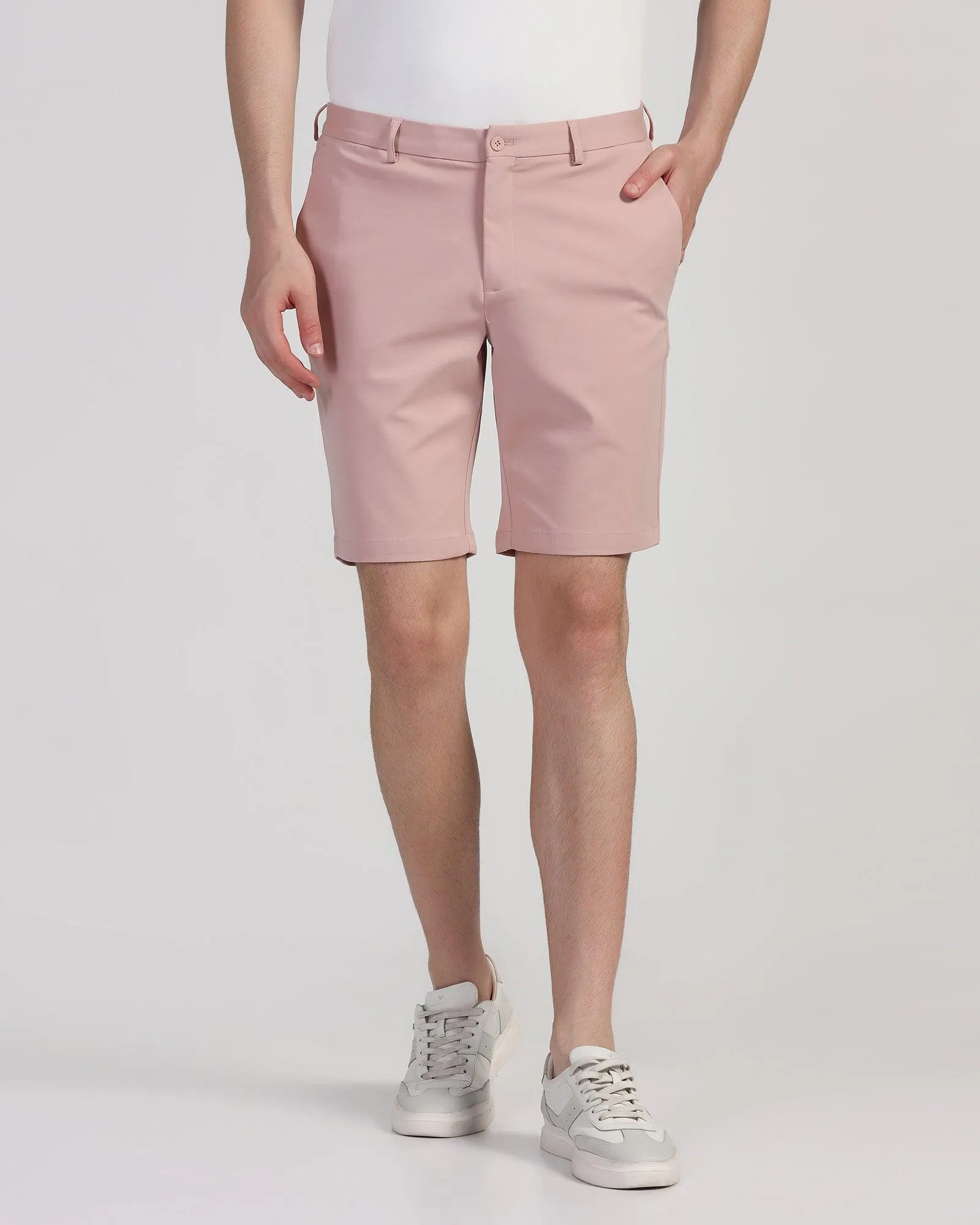 TechPro Casual Dusty Pink Solid Shorts - Serry Seamless Edge Design Airy Design