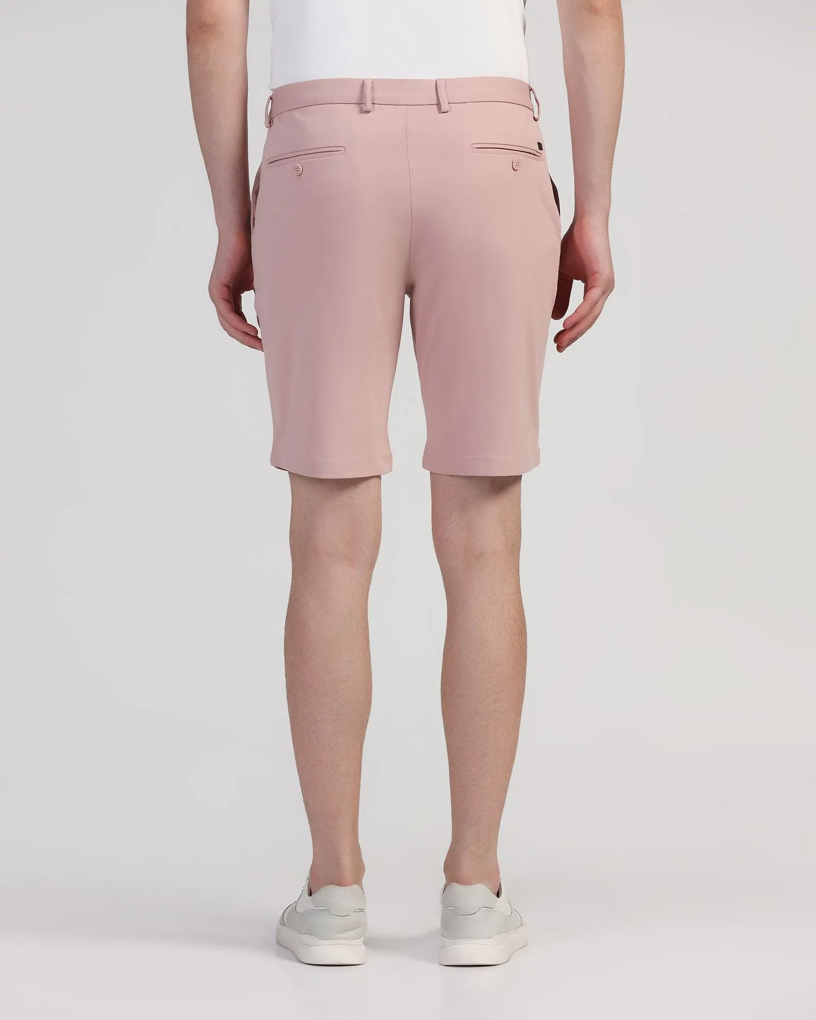 TechPro Casual Dusty Pink Solid Shorts - Serry campers Flexible Stitching