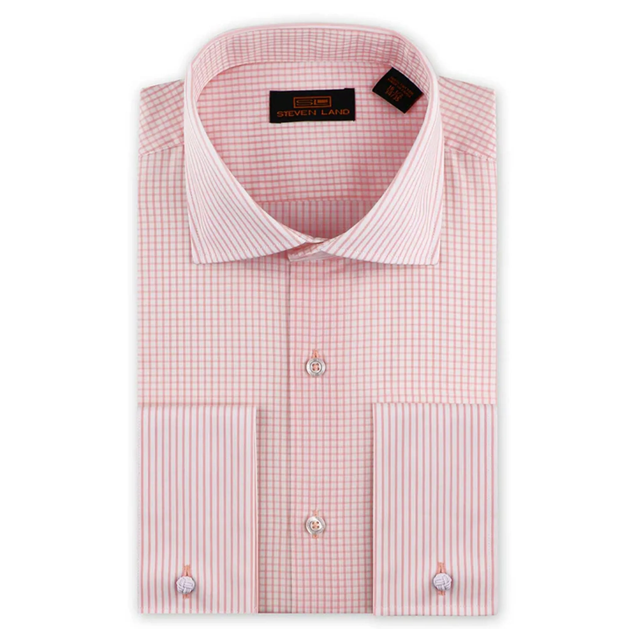 elegant design Steven Land Checks & Stripe??s French Cuff &  Spread collar Dress Shirt/Ds2207