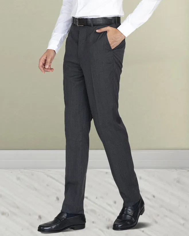 Washable Wool Pants: Dark Grey FlexibleKneePanels Sport Ready Fit