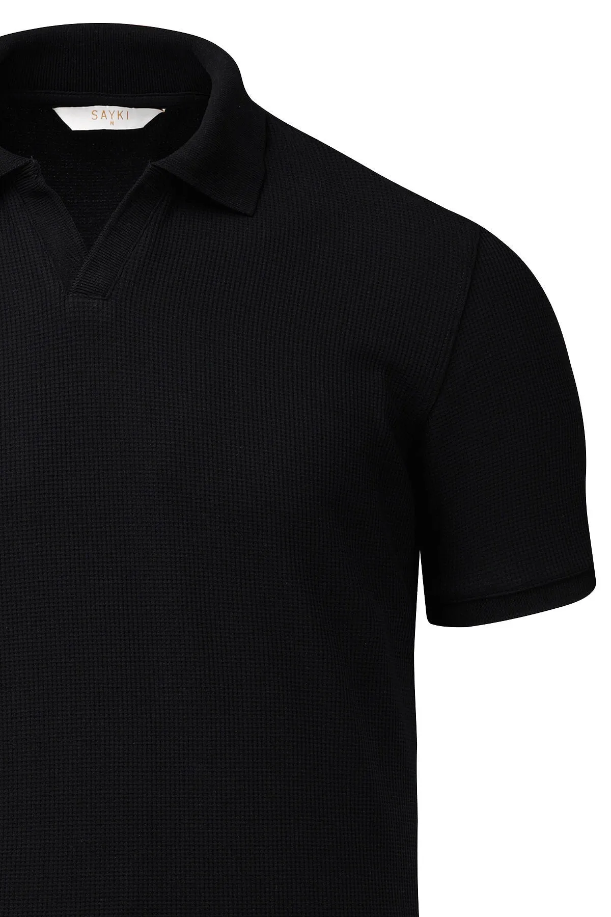 Regular Fit Cotton Blend Black Polo All Day Comfort