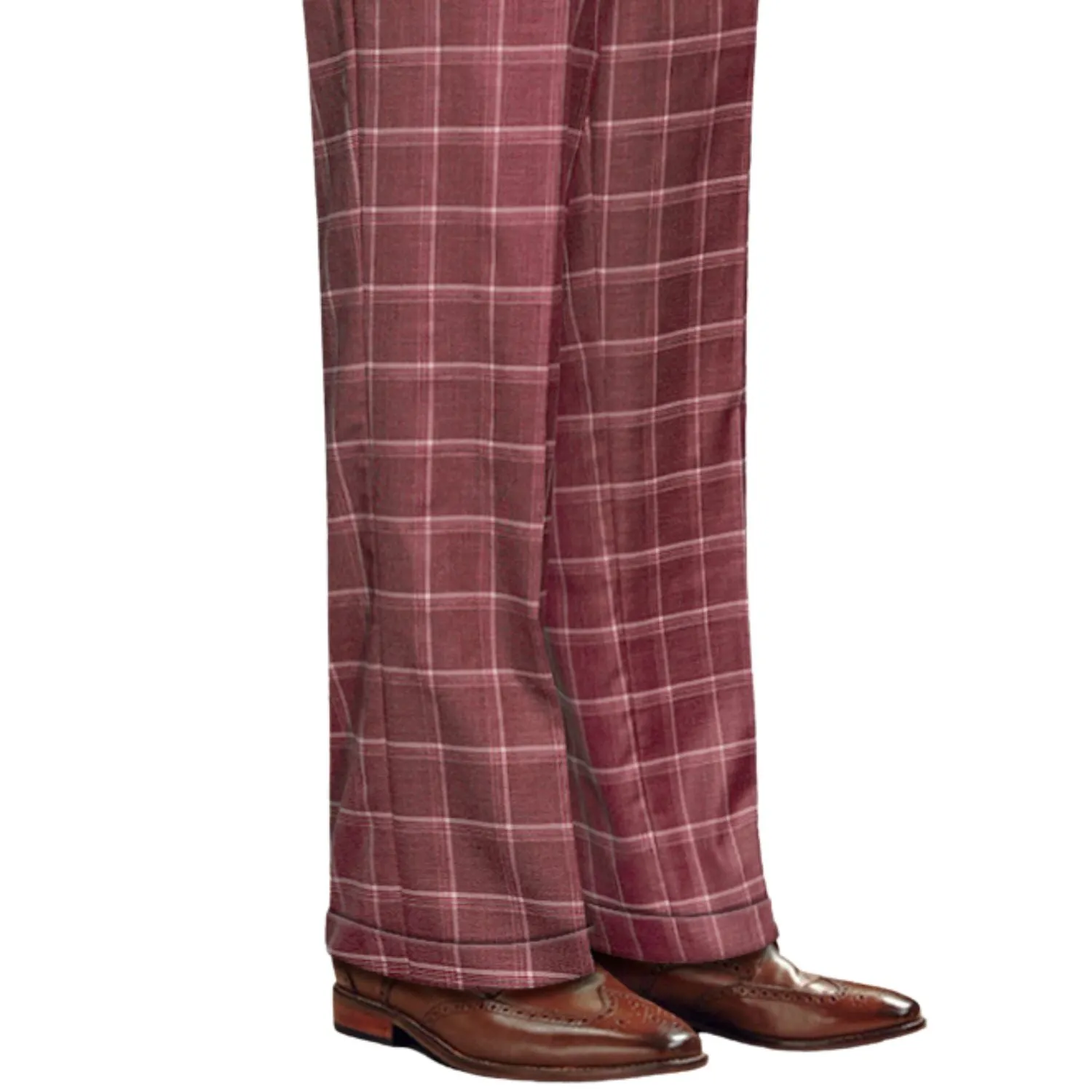 Quasar Collection: Brick Plaid Wide-Leg Pants Active Performance Slim Stretch