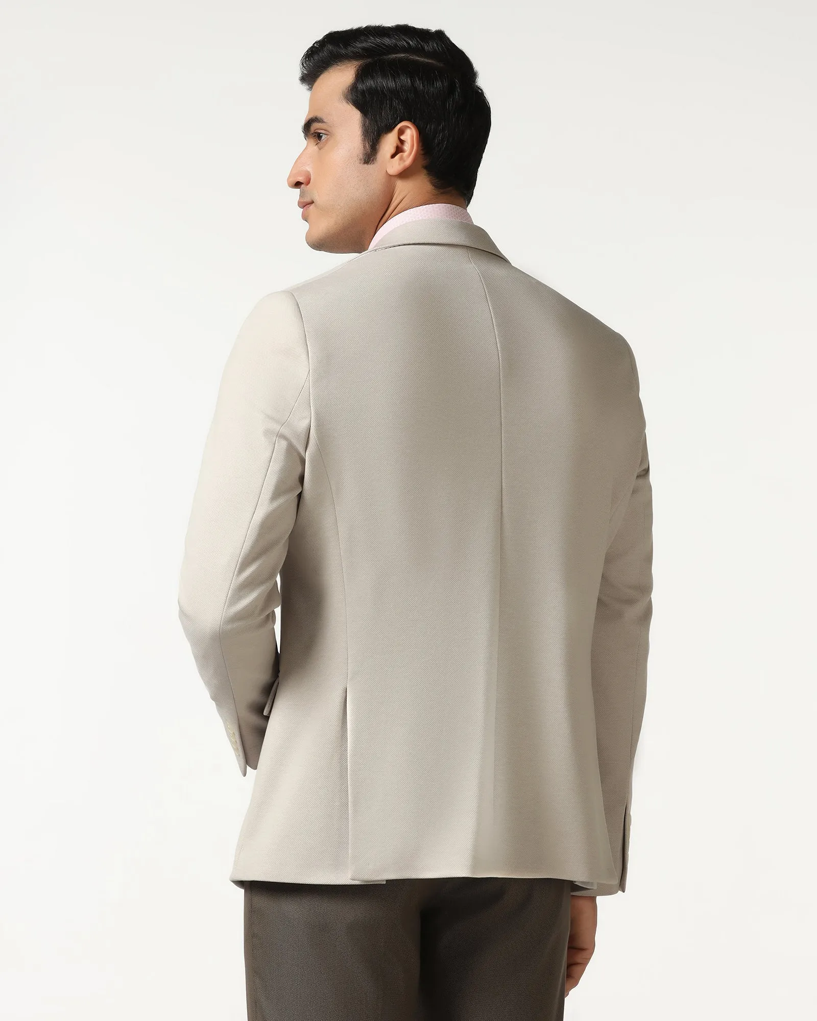 Beige Textured Blazer - Walker UV Block ScratchResistant Zippers