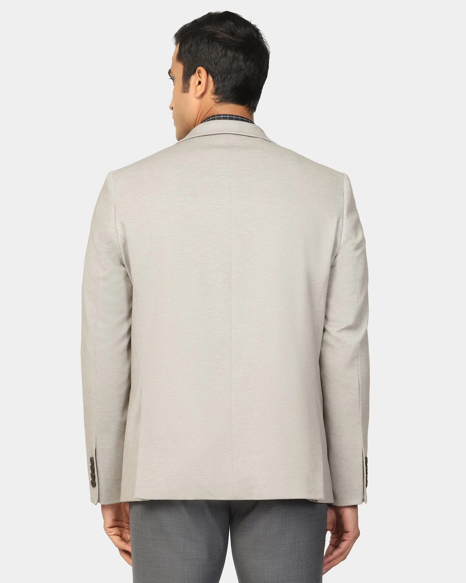 Moisture Wicking Lining Crisp Weather Fit Formal Light Grey Textured Blazer - Dylan