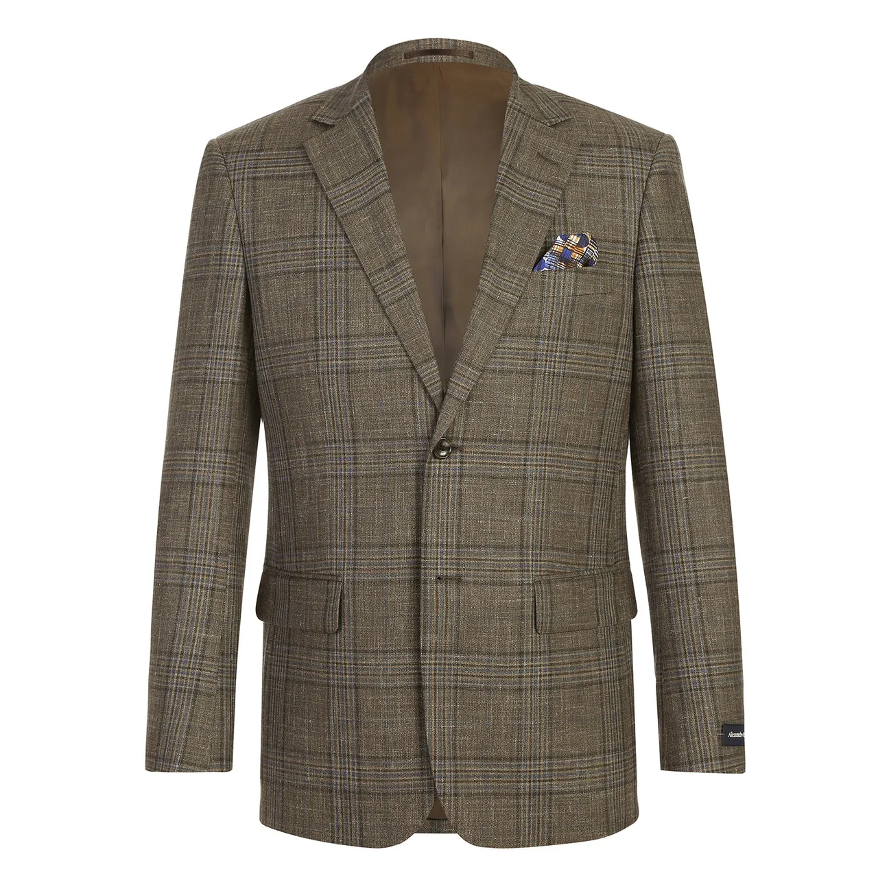 Cold Ready Look Warm Lining Alessandro Vitello by Renoir New Slim Fit Wool Brown Blazer 565-18