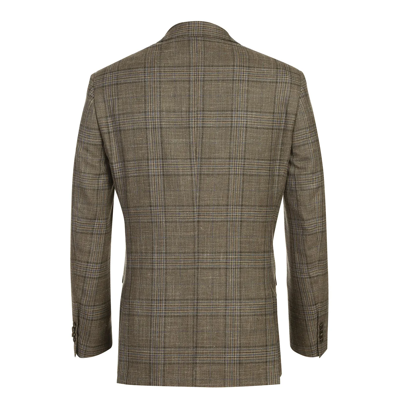 Alessandro Vitello by Renoir New Slim Fit Wool Brown Blazer 565-18 Reinforced Zippers Reflective Safety Details