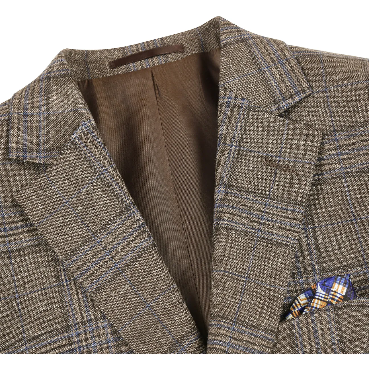 Alessandro Vitello by Renoir New Slim Fit Wool Brown Blazer 565-18 Stain Proof Soft Interior Brushing