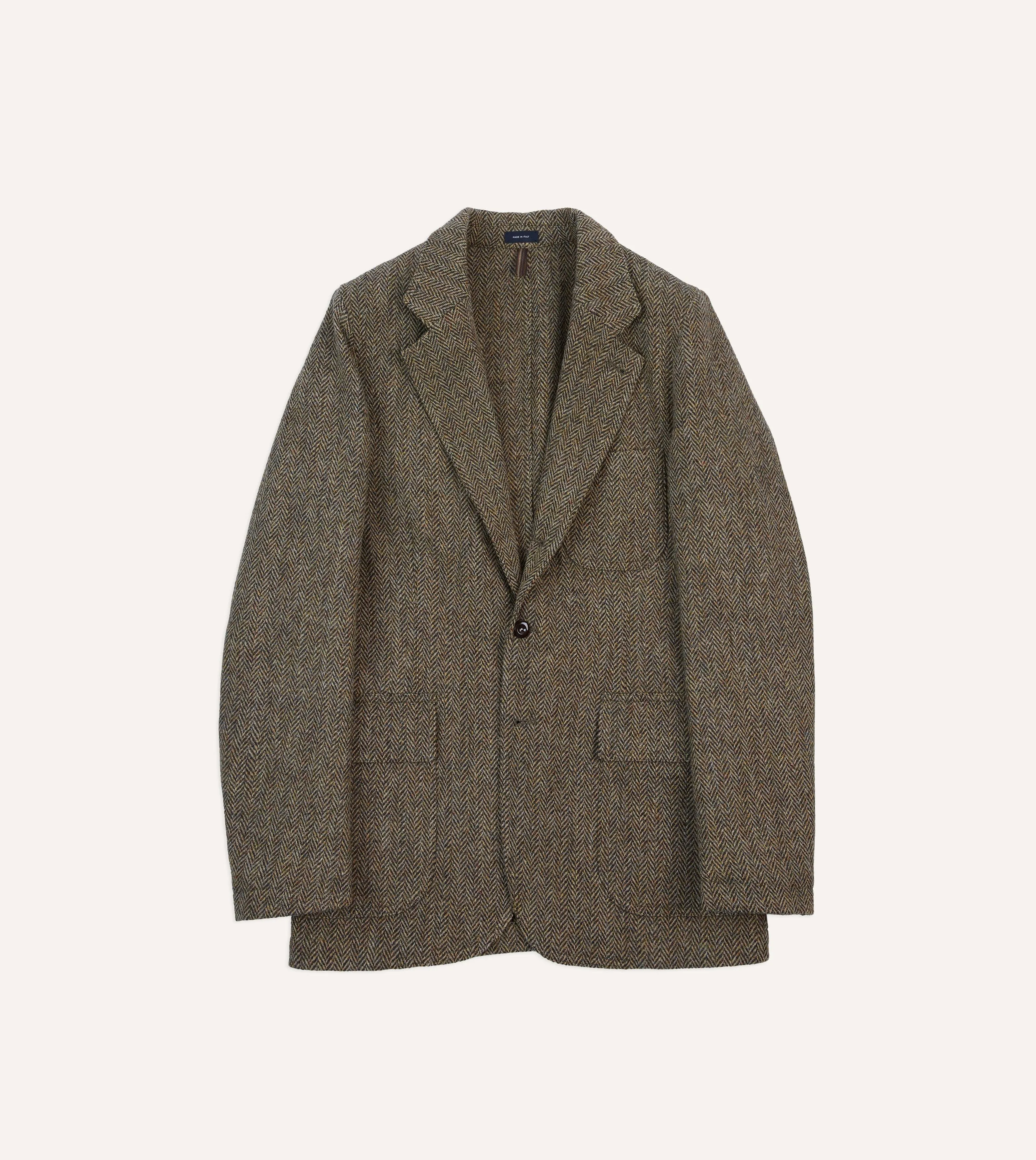 Universal Fit Framework Olive Herringbone Harris Tweed Games Blazer Mk. VII
