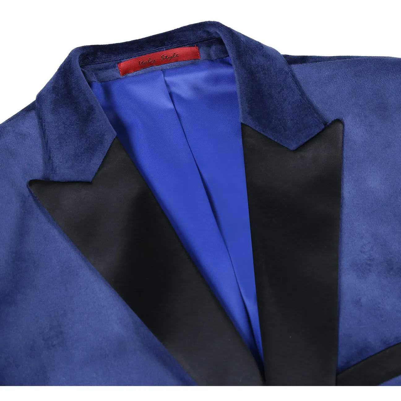 Long Lasting Shape Retention Alessandro Vitello by Renoir Slim Fit Stretch Blue Tuxedo Blazer 290-7