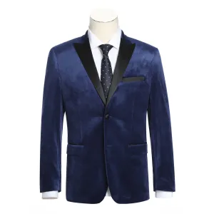 Alessandro Vitello by Renoir Slim Fit Stretch Blue Tuxedo Blazer 290-7 Windproof Insulated Coat