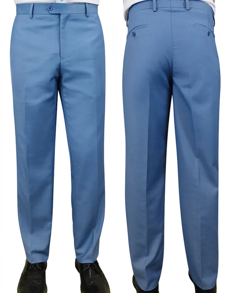 STEEL BLUE SLIM FIT DRESS PANTS Linen blend