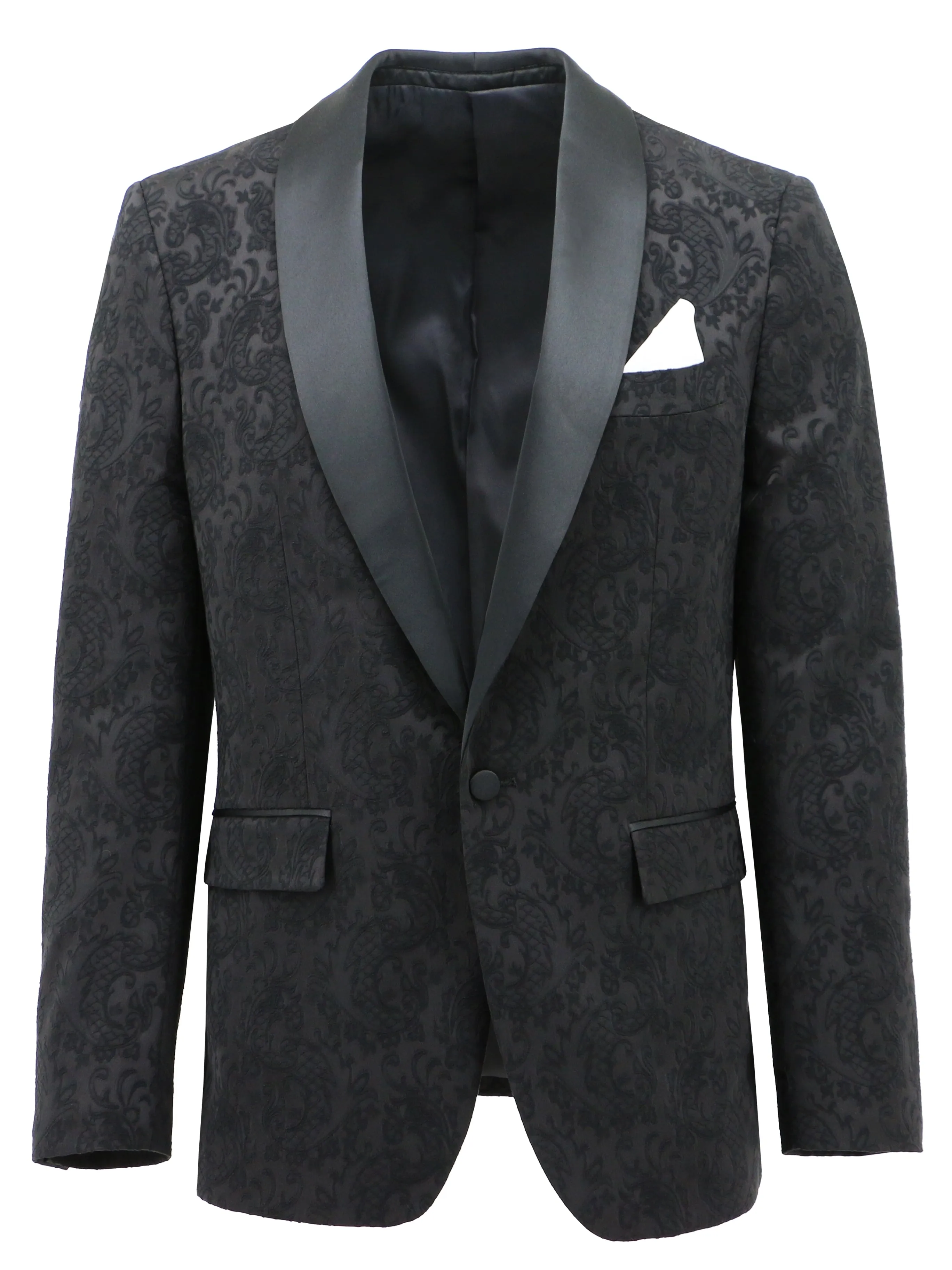 RecycledPolyester Henry Black Paisley Dinner Jacket