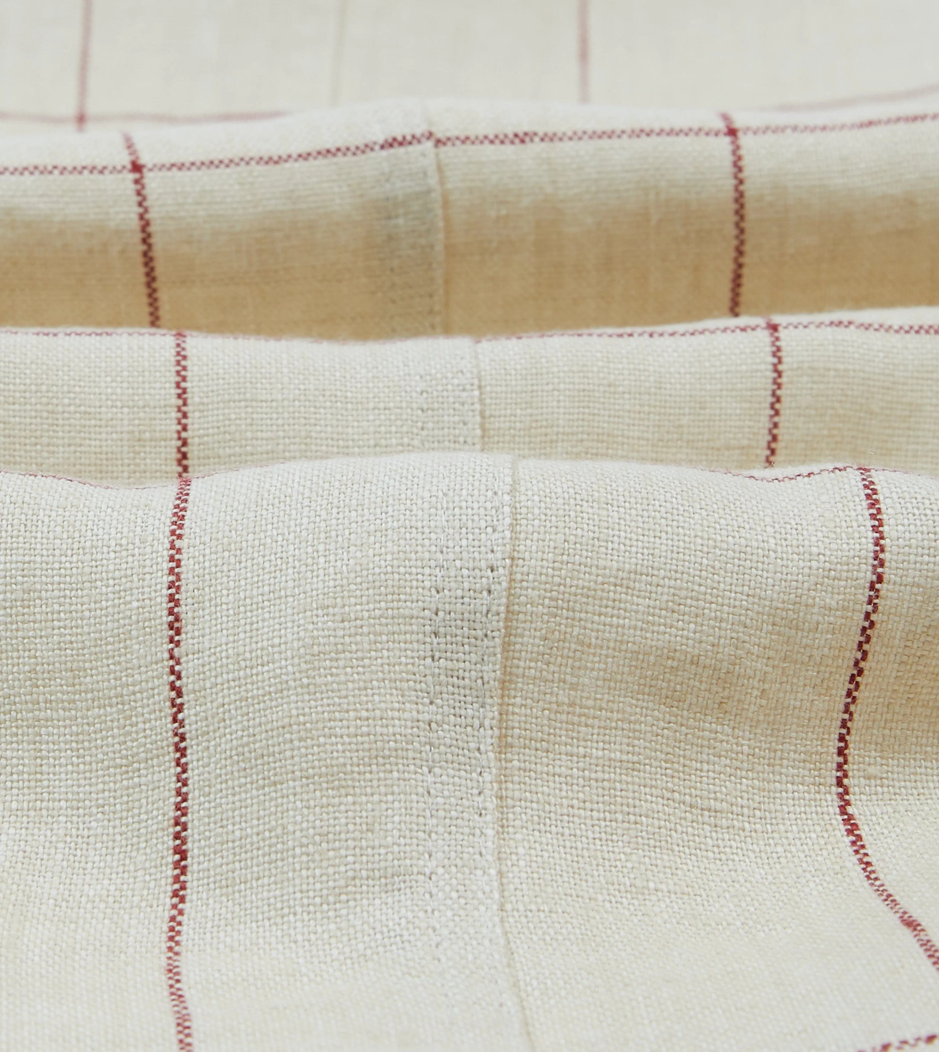 Ecru and Red Windowpane Check Games Blazer Mk. IV Recycled Material Minimal Aesthetic