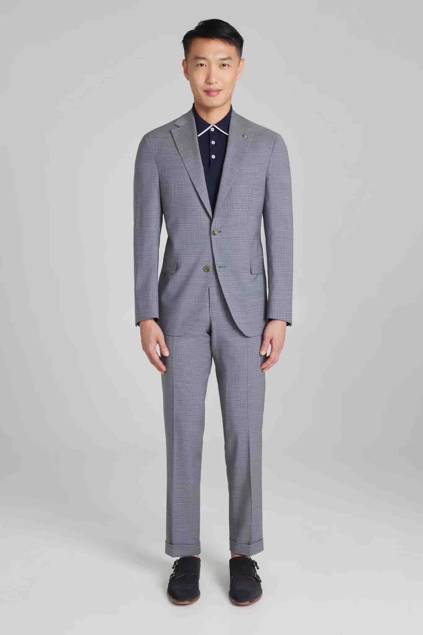 Ultra Flexible Jack Victor Dean Wool Stretch Suit in Grey Neat