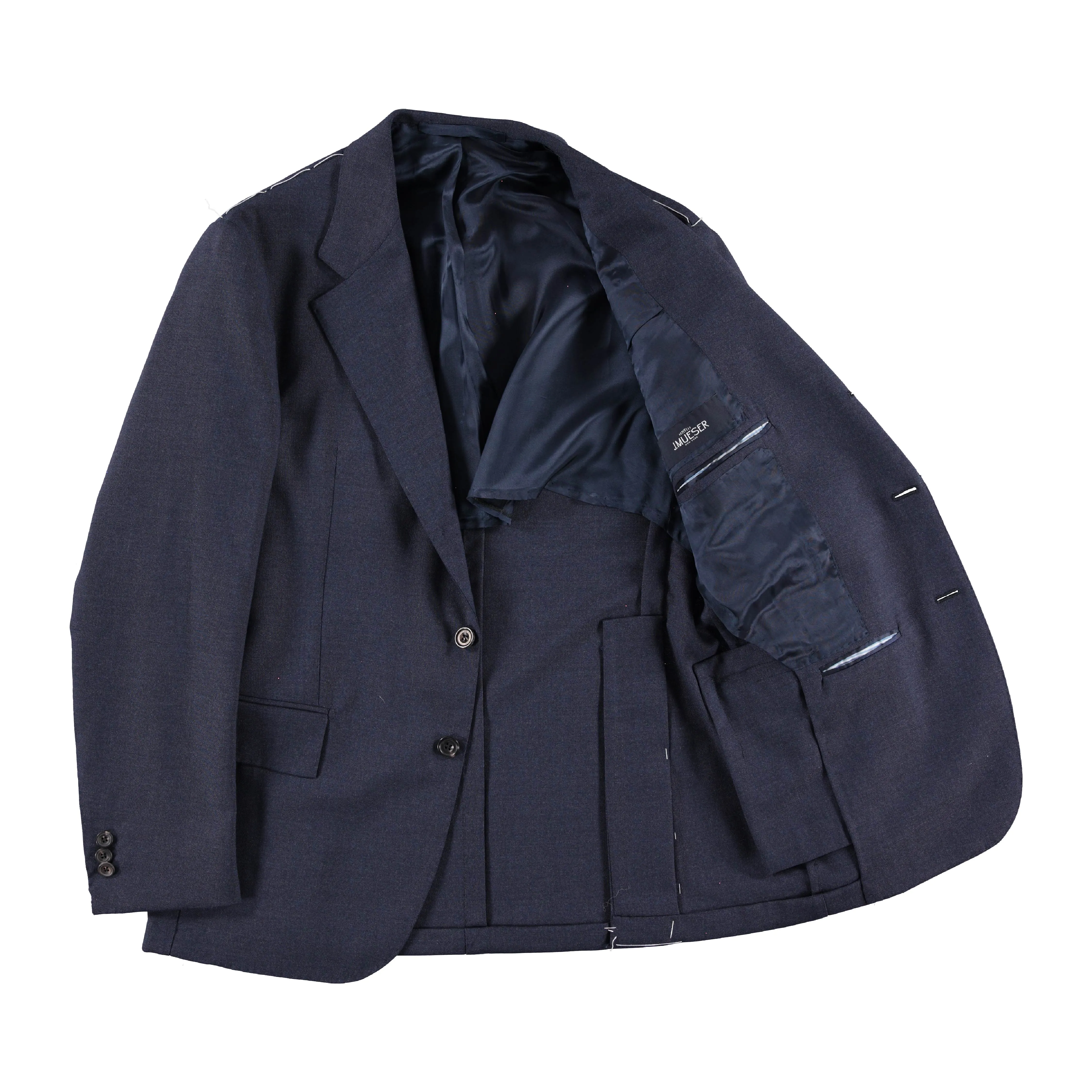 Windproof Construction Indigo High Twist Single Breasted Waverly Suit