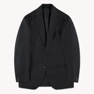 Zipper Closure Mechanism Adjustable hood design Black Irish Linen Single Breasted Waverly Suit