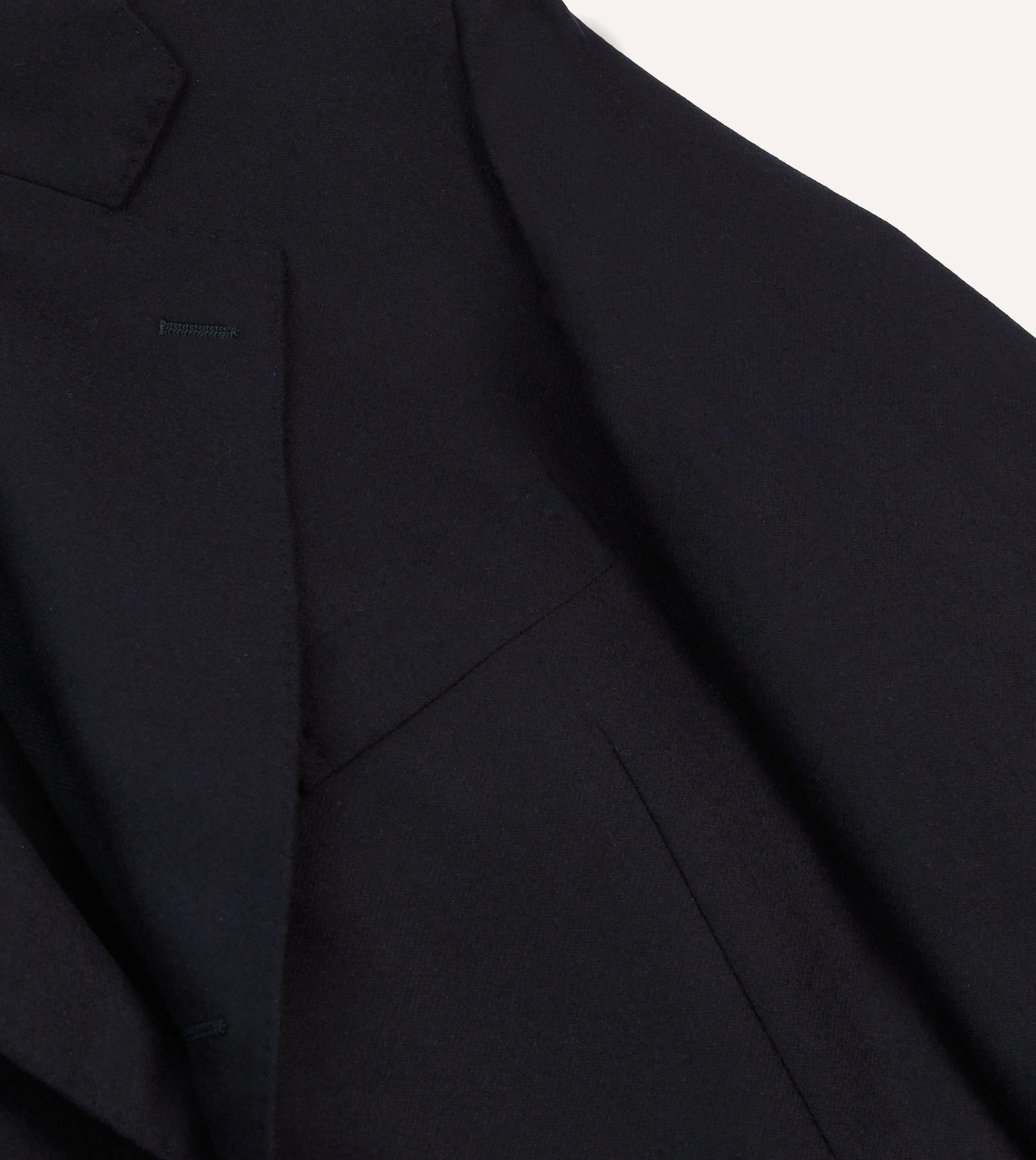 Navy Wool Flannel Tailored Jacket Heat Guard