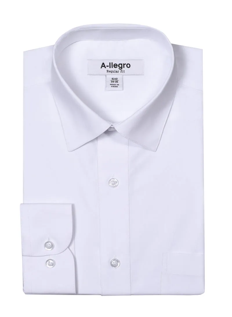 Non-Iron Classic Regular Fit Cotton Convertible Cuff Dress Shirt White R-S100