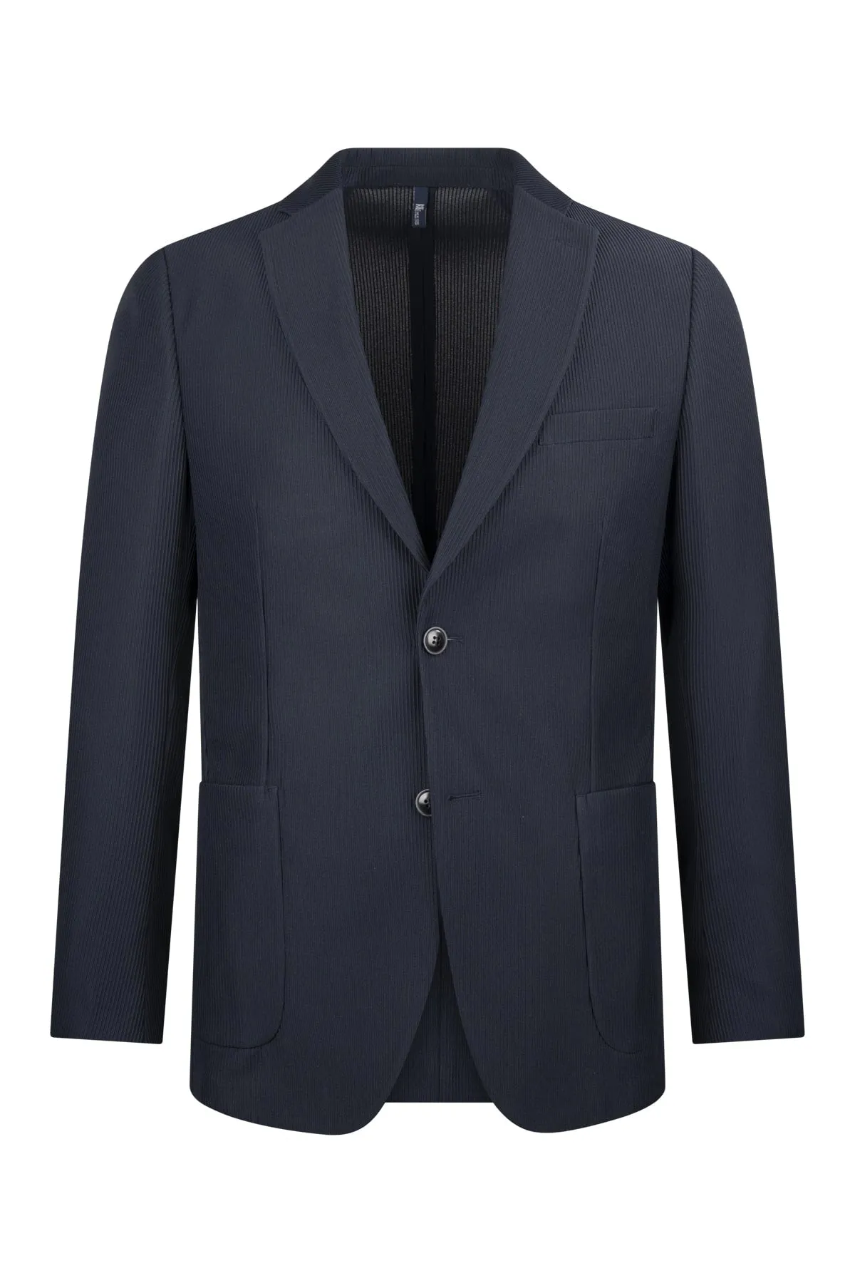 Comfort Fit Navy Notch Lapel Classic Blazer Eco Friendly Fabric