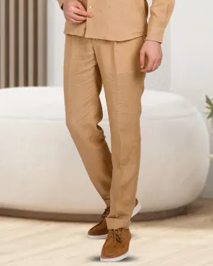 Durable Comfort Golden Linen Dress Pant