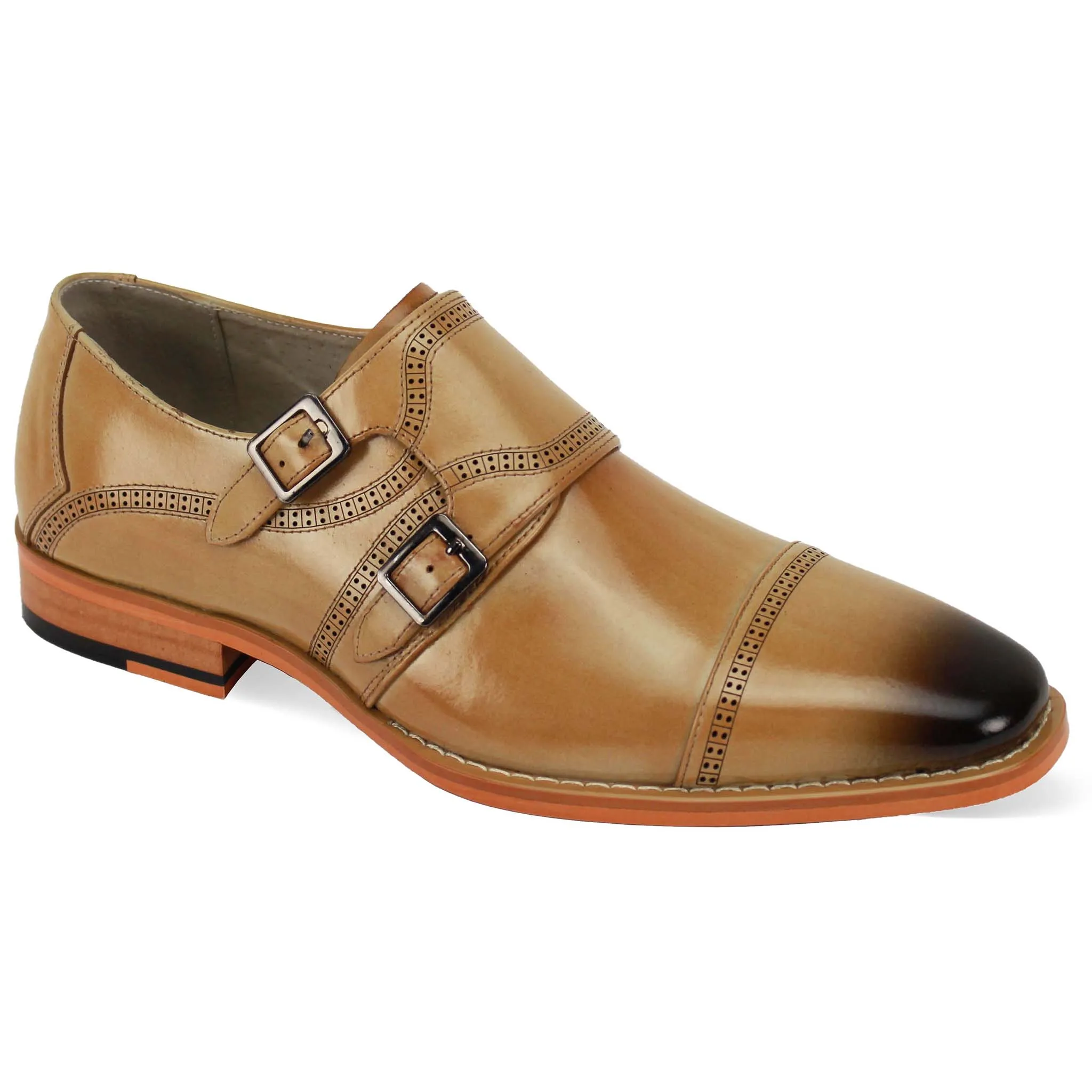 Essential Edge Workplace Fashion Giovani Natural Leather Monk Shoes for Men