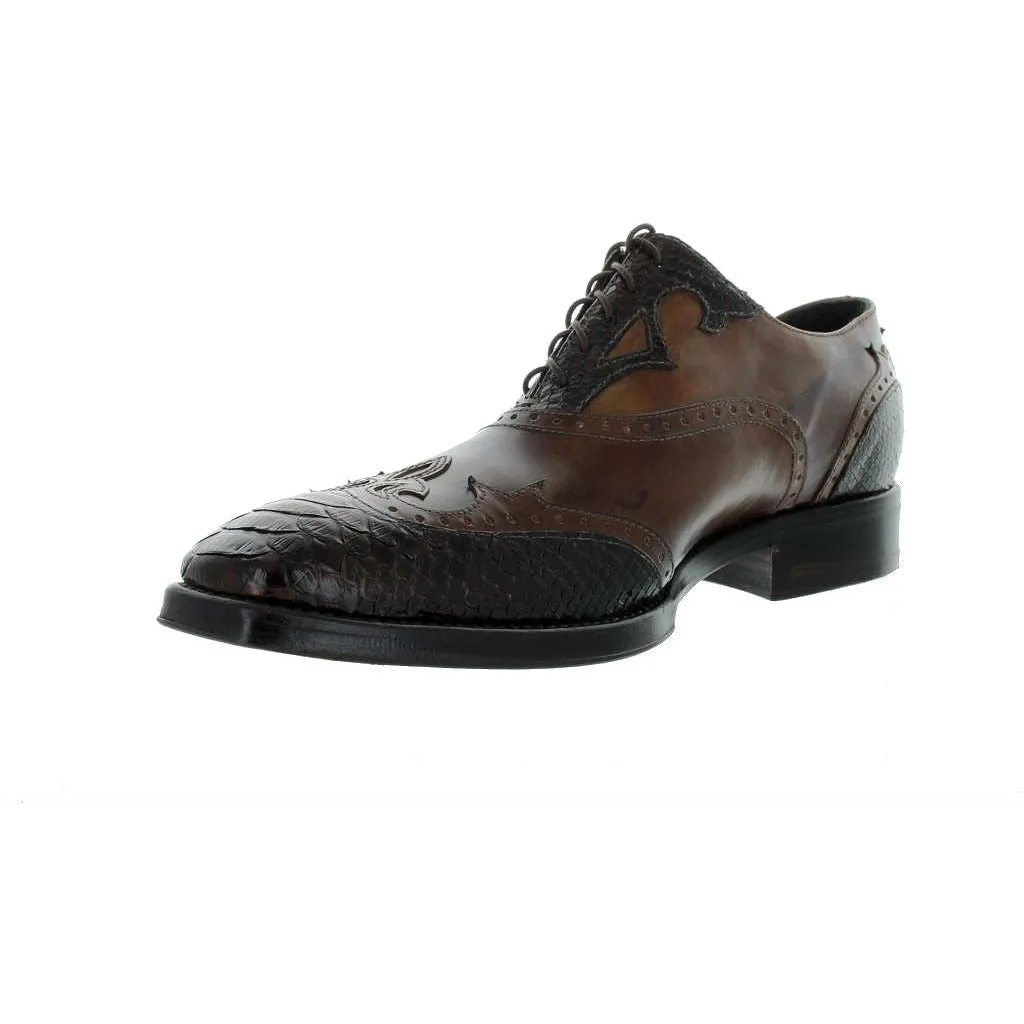 Daily Edge Jo Ghost Brown Python Wingtip Leather Uomo Diver
