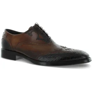 Jo Ghost Brown Python Wingtip Leather Uomo Diver Sharp Lines Club Shade